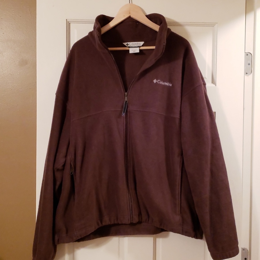 Columbia Men's Full Zip Fleece Brown Jacket Coat